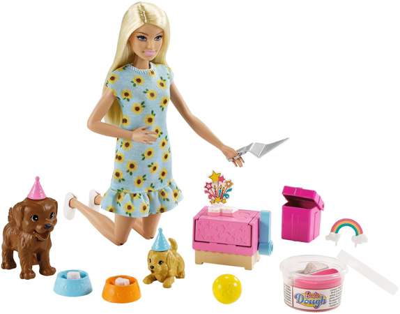 Barbie zestaw Przyjęcie Dla Szczeniaczka lalka i zwierzęta