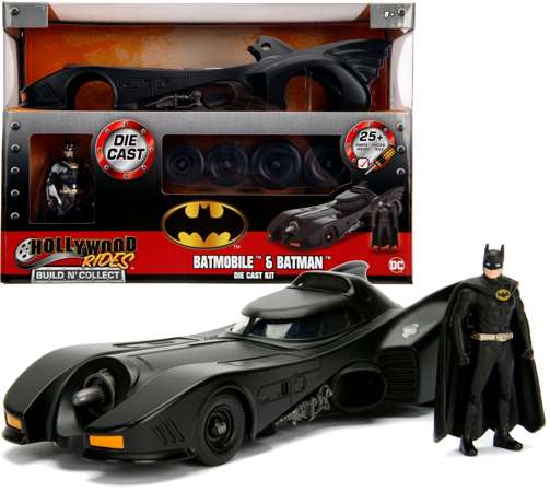 Batman Batmobile 1989 do samodzielnego złożenia + Chevy Corvette Stingray + 2 figurki