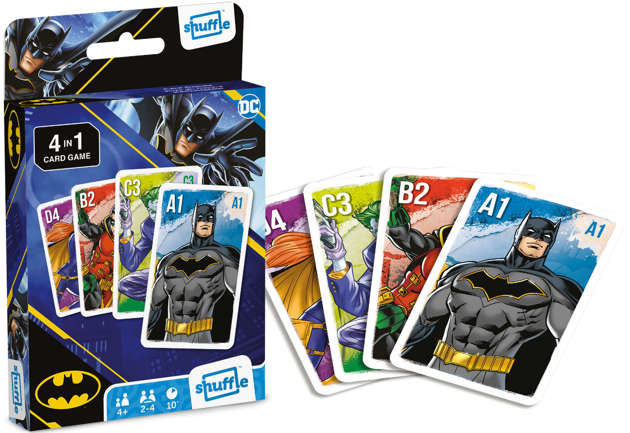Batman DC Comics karty dla dzieci zestaw gier karcianych talia 4w1 + instrukcje