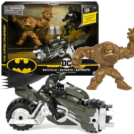 Batman Motor Batcycle w zestawie z 2 figurkami Batmana i Clayface