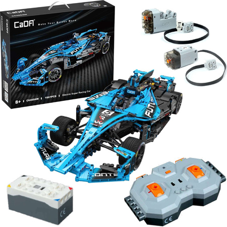 Cada C64004W Samochód sportowy Formula E wyścigówka 1667 el. + Power System do zdalnie sterowania pojazdu