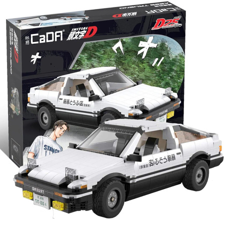 Cada klocki konstrukcyjne biały samochód wyścigowy Initial-D AE86 Trueno C61024W