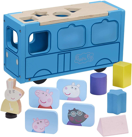 Charakter Świnka Peppa Drewniany autobus sorter