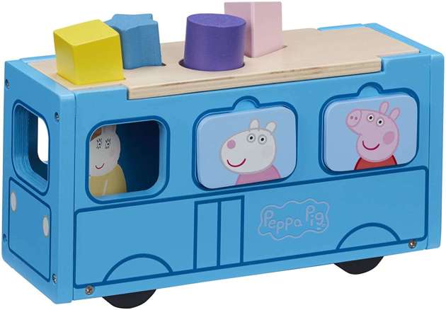 Charakter Świnka Peppa Drewniany autobus sorter