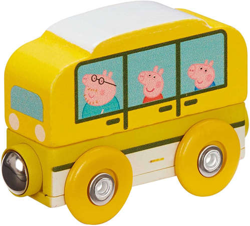 Charakter Świnka Peppa Drewniany mini żółty autobus