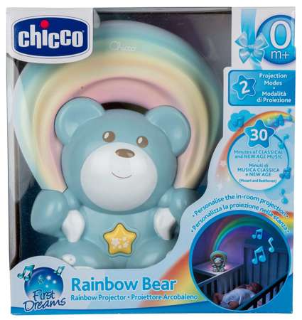 Chicco Rainbow Bear niebieski projektor z odtwarzaczem + gratis Chicco Krem odstraszający komary 100ml 