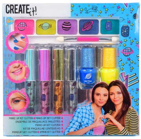 Create it! make-up zestaw z brokatem galaxy + pachnące lakiery do paznokci