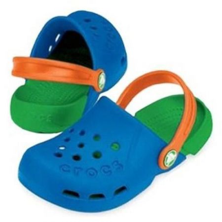 Crocs Kids Electro Sea Blue Lime Niebieskie-zielone klapki dla dzieci 
