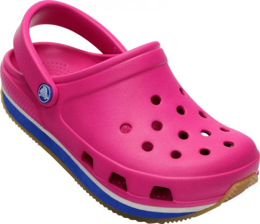 Crocs Kids Retro Fuchsia Sea Blue Różowo-niebieskie Fuksja klapki