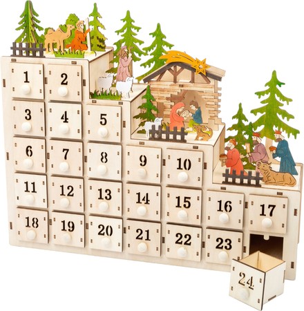 Dekoracja świąteczna Kalendarz adwentowy Szopka Betlejemska
