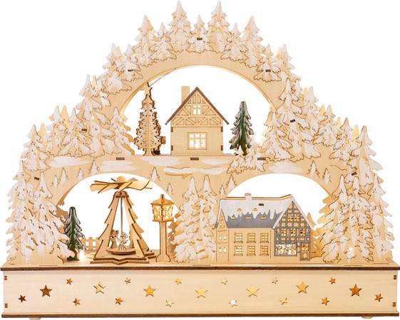 Dekoracja świąteczna Zimowa wioska ze światłem i dźwiękiem