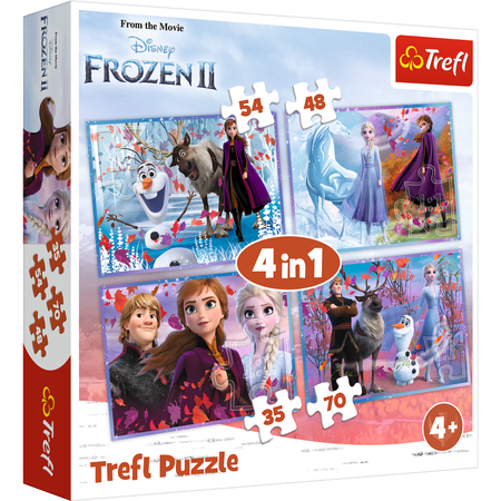 Disney Frozen Puzzle 4w1 Kraina Lodu Podróż w nieznane 207 elementów Trefl