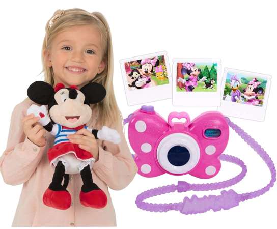Disney Interaktywna Maskotka Myszka Minnie rozdająca całusy + aparat fotograficzny