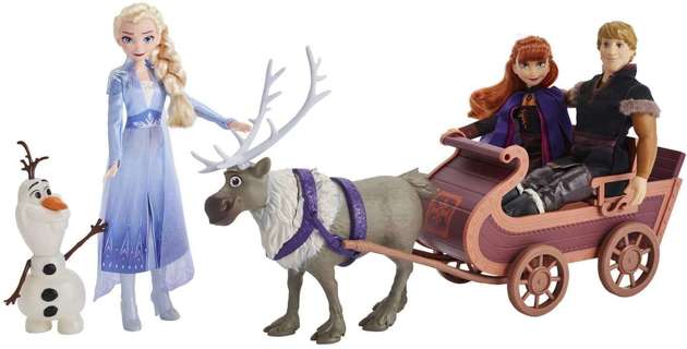 Disney Kraina Lodu II Frozen II Zestaw 5 lalek z saniami 