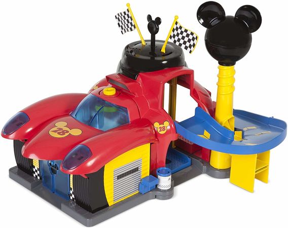 Disney Myszka Mickey Miki rozkładany garaż z torem zjazdowym + figurka i akcesoria
