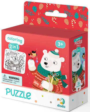 Dodo Puzzle 2w1 Świąteczny niedźwiadek 16 elementów