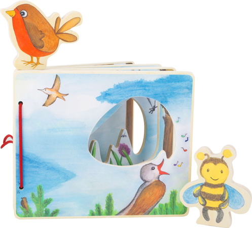 Drewniana książeczka Świat Nieba ptaki figurki Small Foot