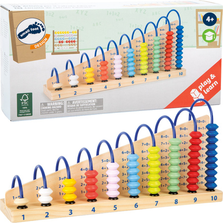 Drewniane liczydło do nauki dodawania i odejmowania 