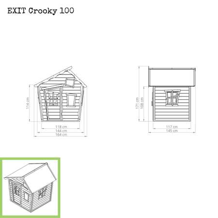 Drewniany domek do zabawy Crooky 100 szaro-beżowy