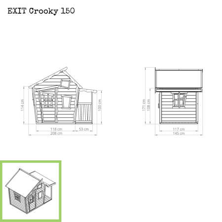 Drewniany domek do zabawy Crooky 150 szaro-beżowy
