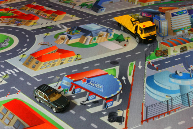 Dywan mata Miasto ulice drogi wysoka jakość efekt 3D 100x150 cm
