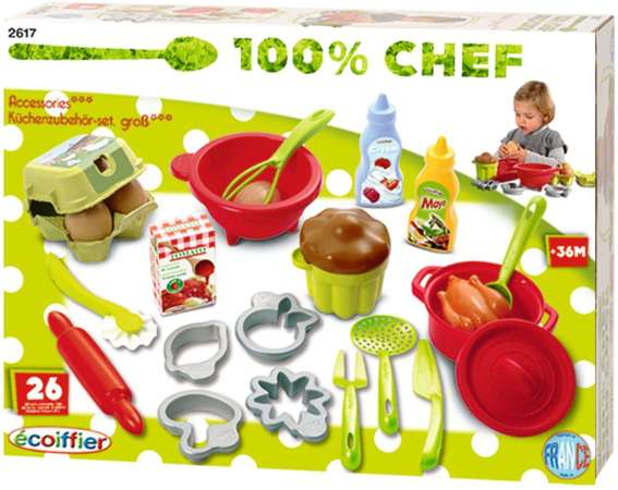 Ecoiffier 100% chef Akcesoria do gotowania 26 el.
