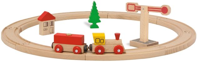 Eichhorn drewniana kolejka dla dzieci tor kołowy 15 elementów