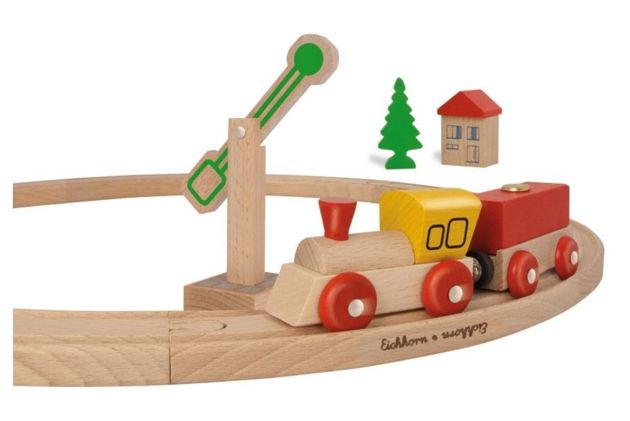 Eichhorn drewniana kolejka dla dzieci tor kołowy 15 elementów