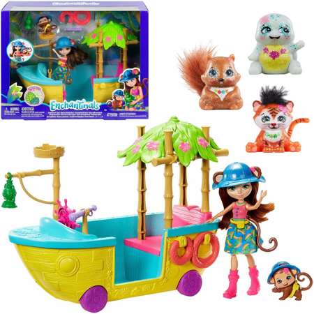 Enchantimals  Zestaw Tropikalna łódka + 4 figurki
