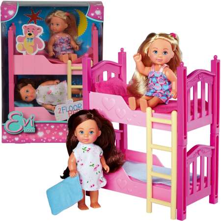 Evi Love Zestaw 2 lalki i łóżko dwupiętrowe + akcesoria