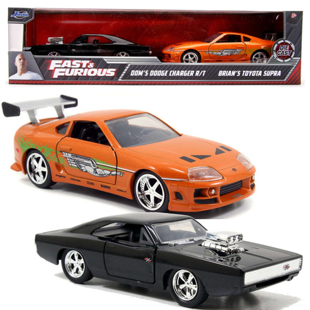Fast & Furious Zestaw 2 pojazdów Dodge Charger R/T + Toyota Supra USZKODZONE OPAKOWANIE