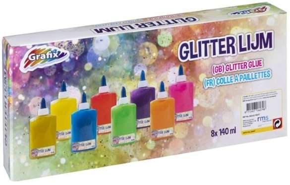 Glitter Glues Zestaw klejów z brokatem 8 x 140ml