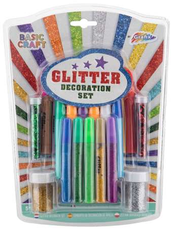 Grafix Gliiter Brokatowy zestaw do dekoracji klej konfetti z brokatem