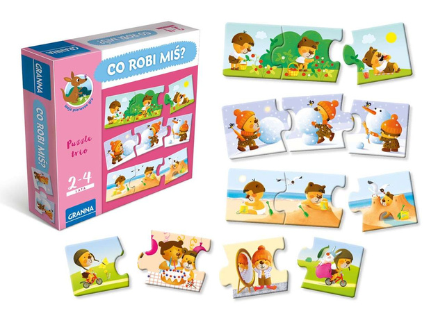 Granna Co robi miś? Puzzle edukacyjna układanka 