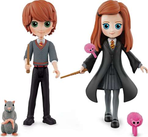 Harry Potter figurki Ron i Ginny Weasley + Parszywek i Arnold 7 cm