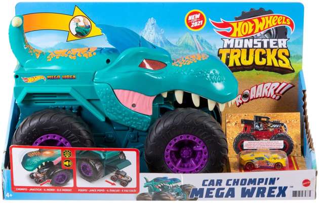 Hot Wheels Monster Trucks Car Chompin' Mega Wrex Pożeracz aut