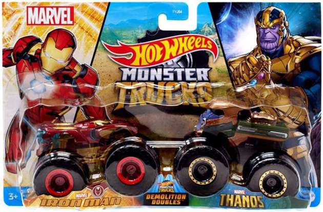 Hot Wheels Monster Trucks zestaw Marvel Iron Man i Thanos