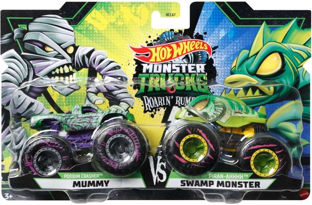 Hot Wheels Monster Trucks zestaw pojazdów Mummy i Swamp Monster