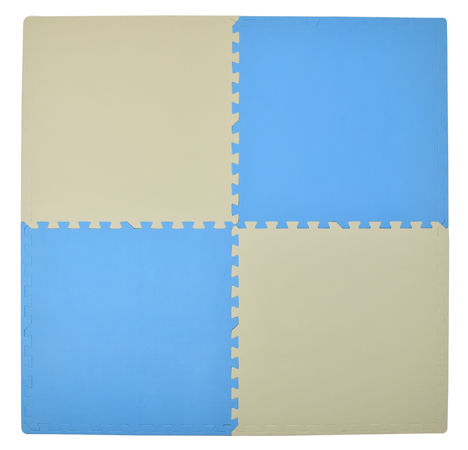 Humbi Puzzle piankowe Mata piankowa 62x62x1 cm 4 szt Creme und Blau