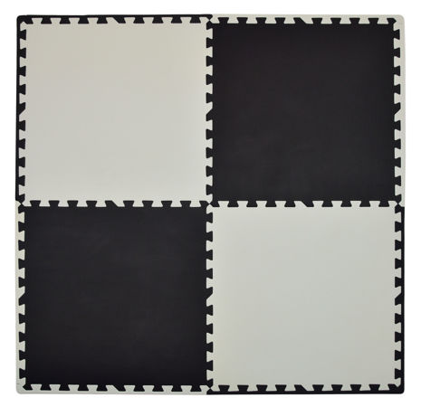 Humbi Puzzle piankowe Mata piankowa 62x62x1 cm 4 szt. kontrastowa Biało - Czarna
