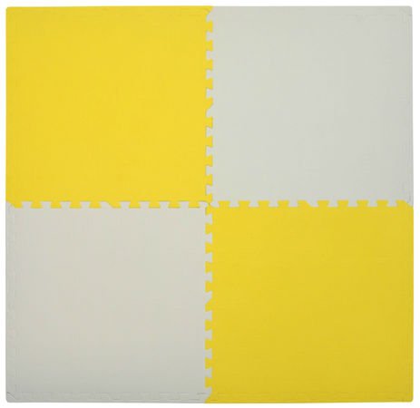 Humbi Puzzle piankowe Mata piankowa 62x62x1 cm 4 szt żółto - biała