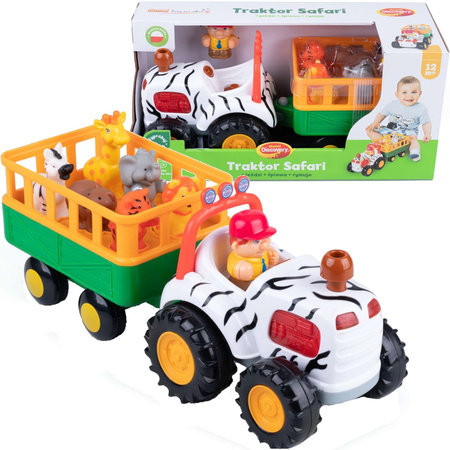 Interaktywny Traktor Safari z dźwiękami i światłem + figurki