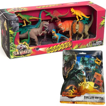 Jurassic World saszetka + zestaw figurek dinozaury, akcesoria 12 elementów