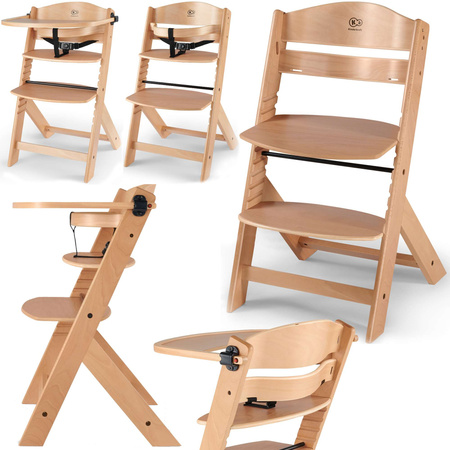 Kinderkraft Drewniane Krzesełko do karmienia 2w1 Enock natural