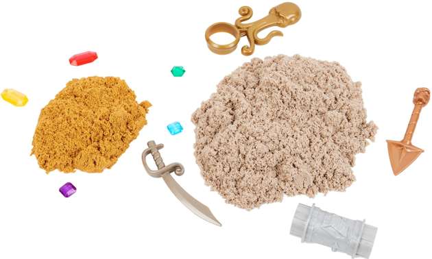 Kinetic Sand piasek kinetyczny Poszukiwanie skarbów szkrzynia akcesoria