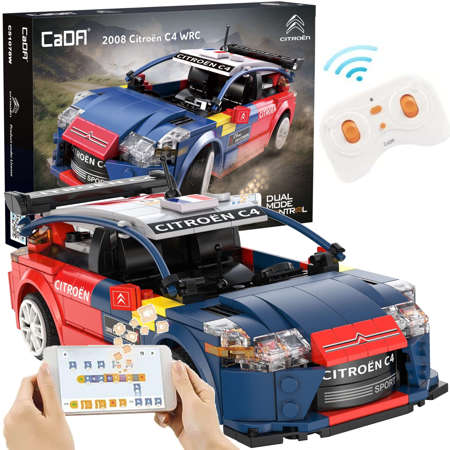 Klocki konstrukcyjne CaDA Zdalnie sterowana wyścigówka Samochód wyścigowy Citroen C4 WRC Auto sportowe Pojazd Dual Mode RC 329 elementów