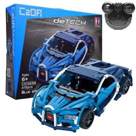 Klocki konstrukcyjne CaDA deTech Zdalnie sterowane auto niebieskie 419 elementów Samochód RC