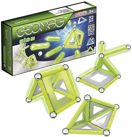 Klocki magnetyczne świecące Glow in the dark 22 elementów