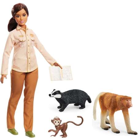 Lalka Barbie National Geographic Ekolożka + figurki