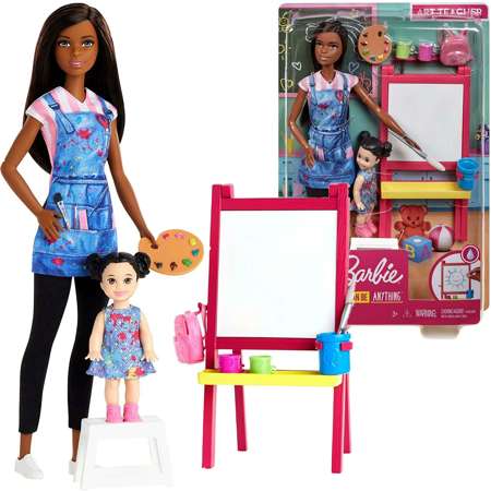 Lalka Barbie Nauczycielka plastyki ze sztalugą 